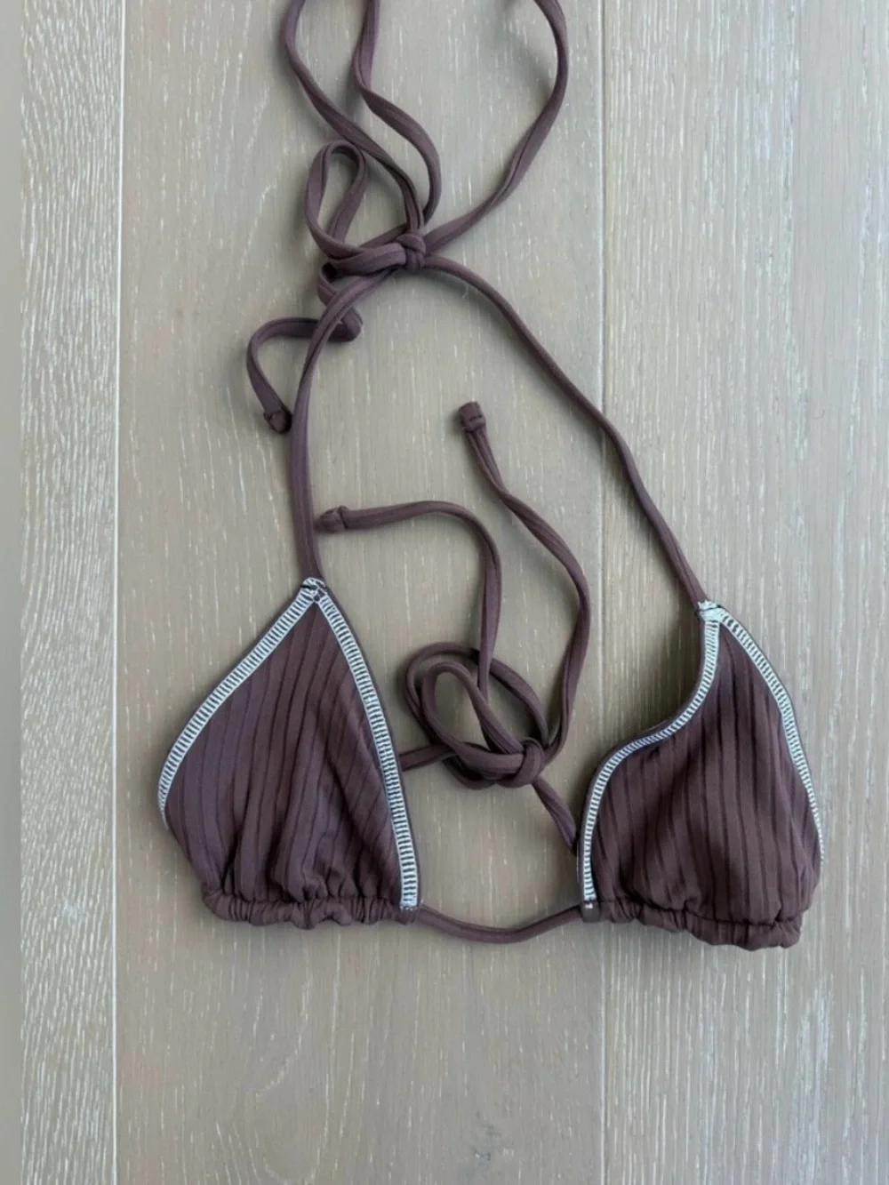 Frankie's Bikinis Nick top and Tia bottom in brown sugar
